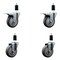 Service Caster 4'' Thermoplastic Rubber Swivel 1-3/8'' Expanding Stem Caster Set 2 Total Lock Brakes, 4PK SCC-EXTTL20S414-TPRB-2-S-2-138 - alternate 1